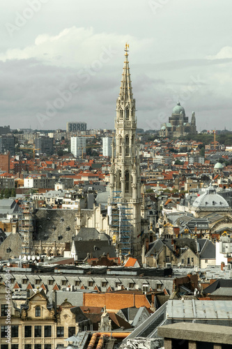 Bruges, Belgium. September 30, 2019: Panoramic city landscape and architecture.