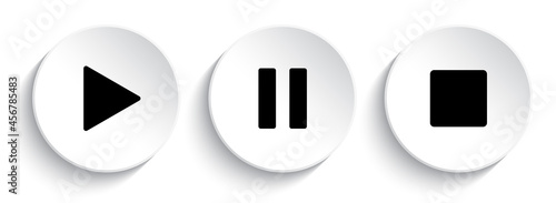 Play, pause and stop buttons
