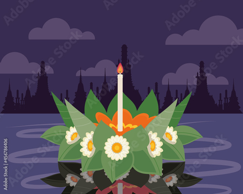 floral raft loy krathong