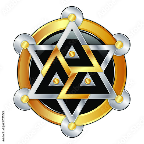 Sacred Geometry. Antahkarana  A Powerful Healing symbol used in Reiki, Hypnotherapy, Chiropractic Treatment,  Yoga and Meditation. Amulet. Jewelry photo