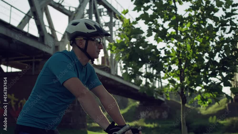 Rides around the city and park professional cyclist. Rides around the city and park professional cyclist.