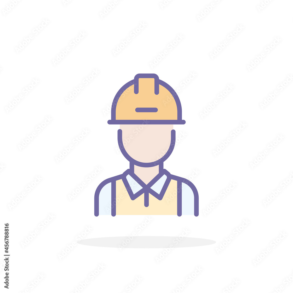 Engineer icon in filled outline style. Engineer icon in filled outline style.