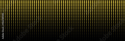 horizontal gold blended star on black for pattern and background