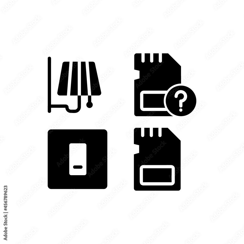 Black electronic icon design collection conceptual Black electronic icon design collection conceptual