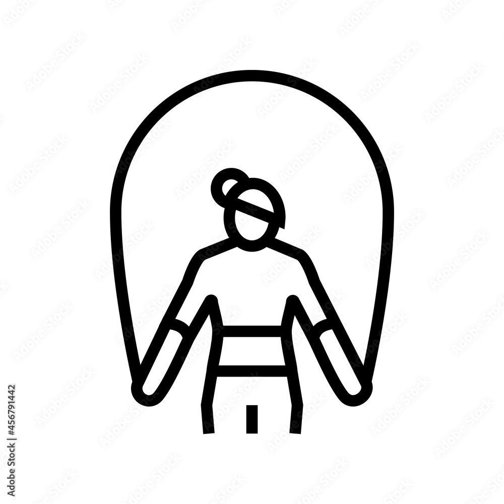 skipping rope training athlete line icon vector. skipping rope training athlete sign. isolated contour symbol black illustration skipping rope training athlete line icon vector. skipping rope training athlete sign. isolated contour symbol black illustration