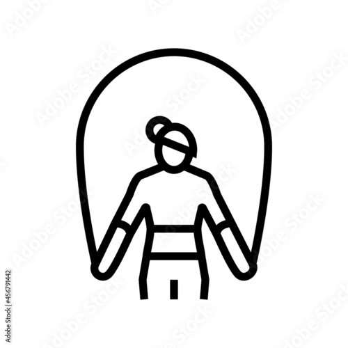 skipping rope training athlete line icon vector. skipping rope training athlete sign. isolated contour symbol black illustration