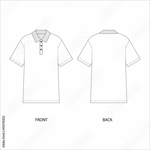t shirt template. Polo shirt sketch, vector. Polo shirt template design.