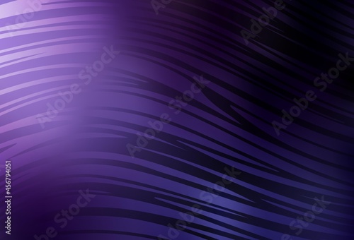Dark Purple vector background with curved lines.