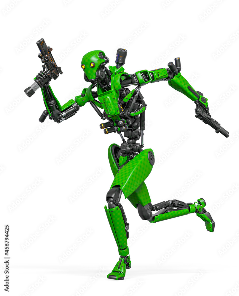 droid soldier is running in action holding pistol droid soldier is running in action holding pistol