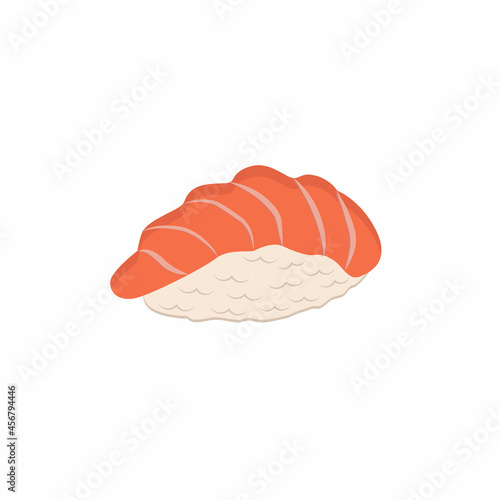 Obraz na płótnie Vector single vector illustration of sushi with salmon. Japanese food w salonie