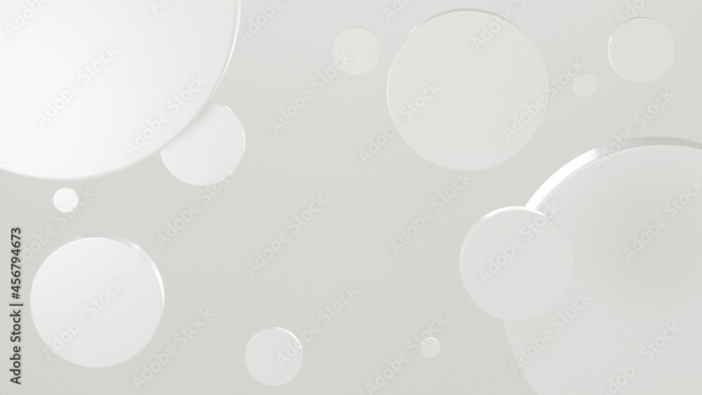 Minimal White background with Circle Shaped.3d image, 3d rendering.