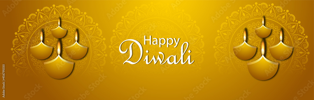 Happy diwali celebration banner or header with creative vector illustration Happy diwali celebration banner or header with creative vector illustration