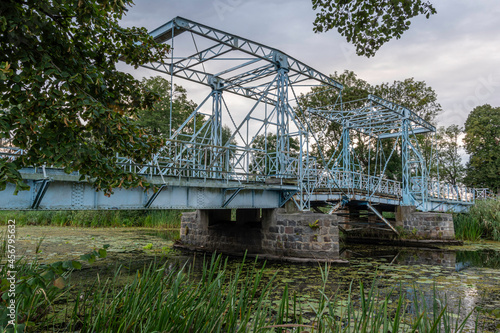 Lift bridge in vilage of Jezioro, Poland.
