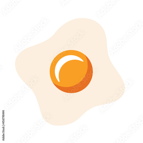 One fried egg icon, omelet symbol, breakfast sign