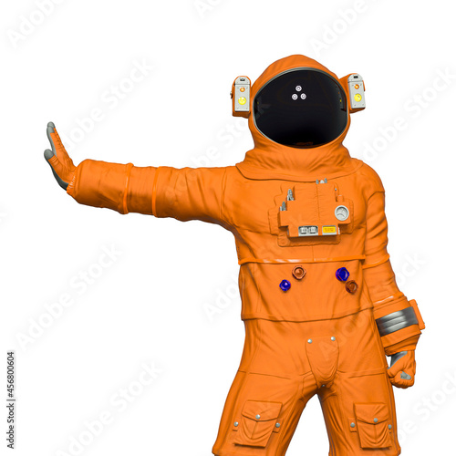 astronaut is saying stop there