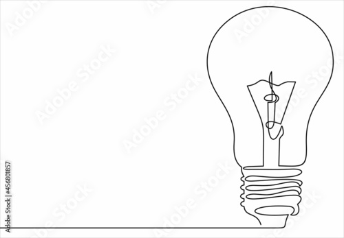 continuous line drawing of light bulb or idea