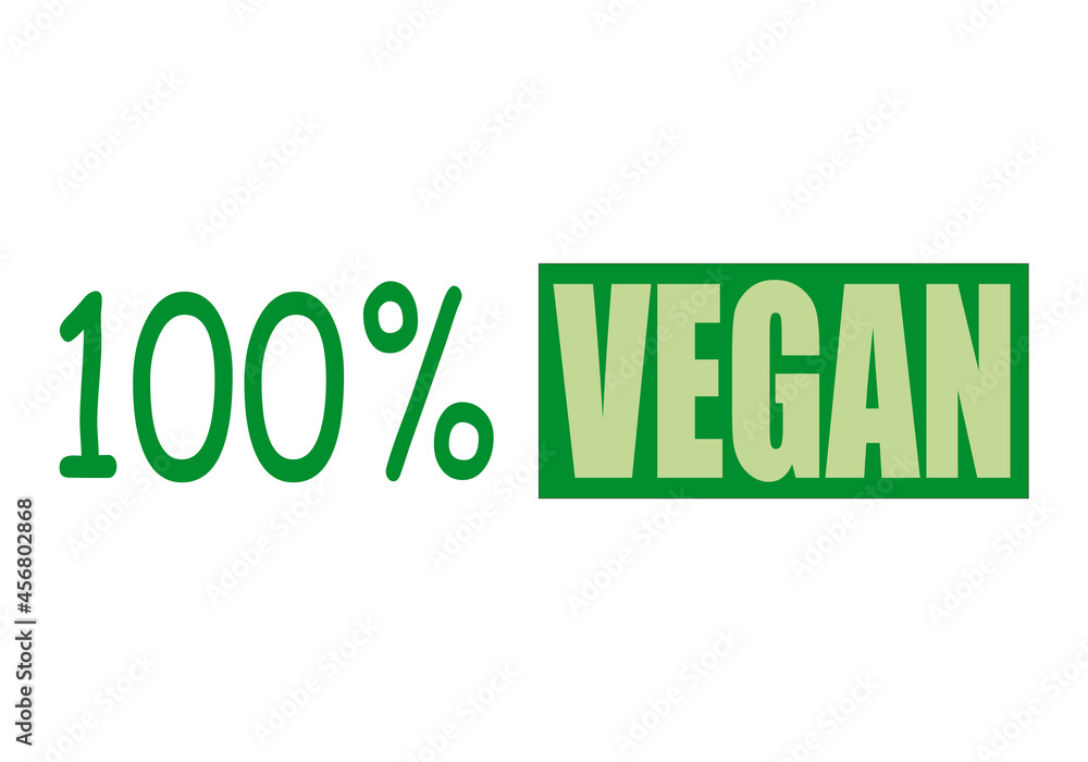 Icono de etiqueta de producto 100% vegano.