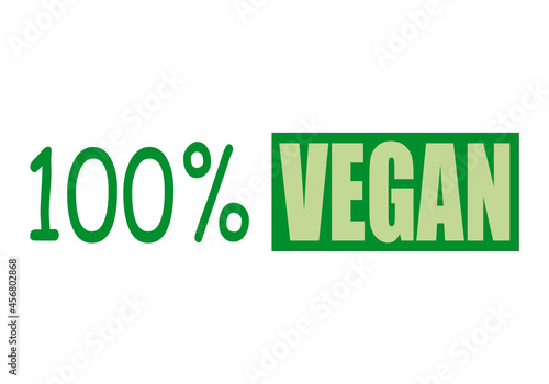 Icono de etiqueta de producto 100% vegano.
