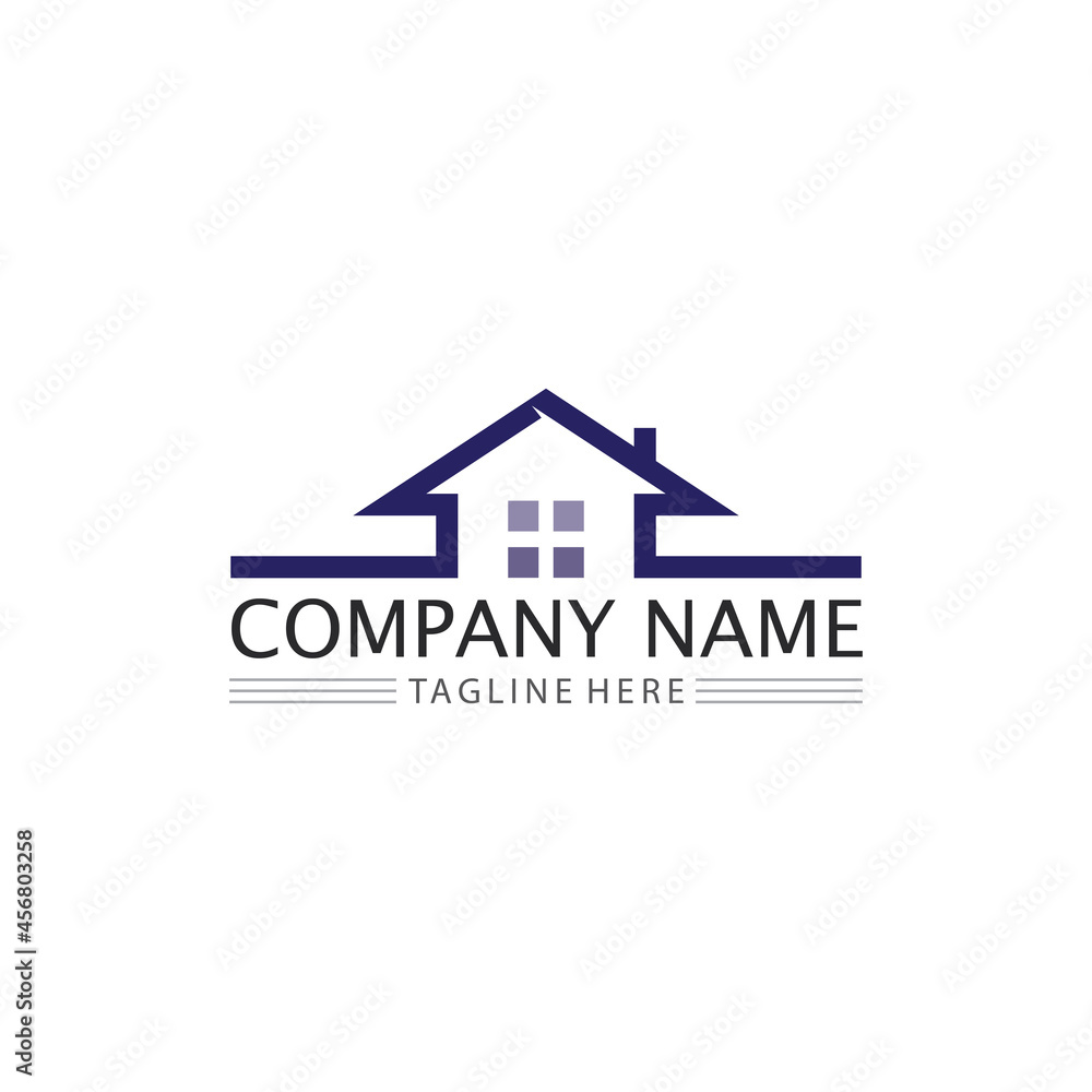 Real estate  house and home buildings vector logo icons template