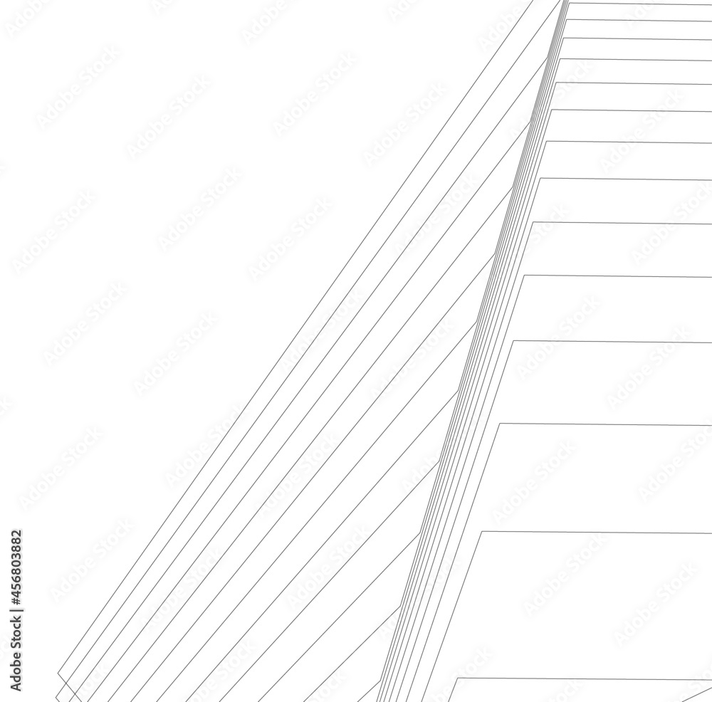 Obraz premium abstract architecture design digital drawing