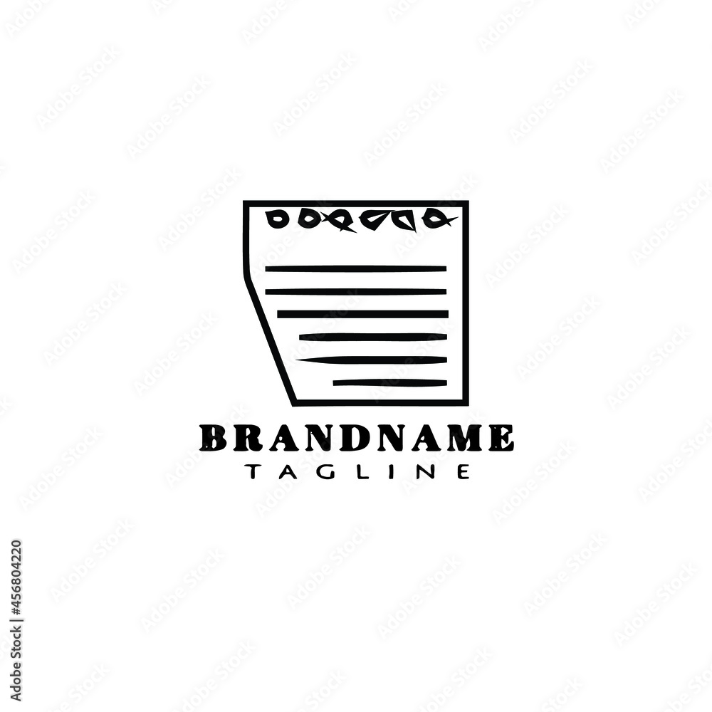 block notes logo cartoon icon design template black isolated illustration block notes logo cartoon icon design template black isolated illustration