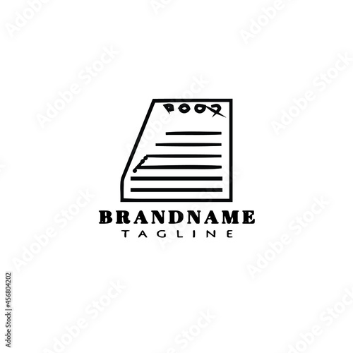 block notes logo cartoon icon design template black vector illustration