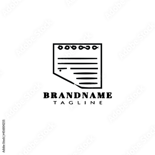 simple block notes logo cartoon icon design template black isolated vector illustration