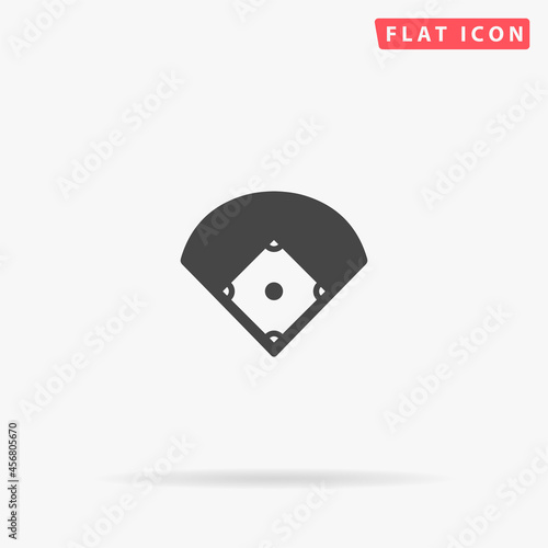 Baseball field flat vector icon. Hand drawn style design illustrations