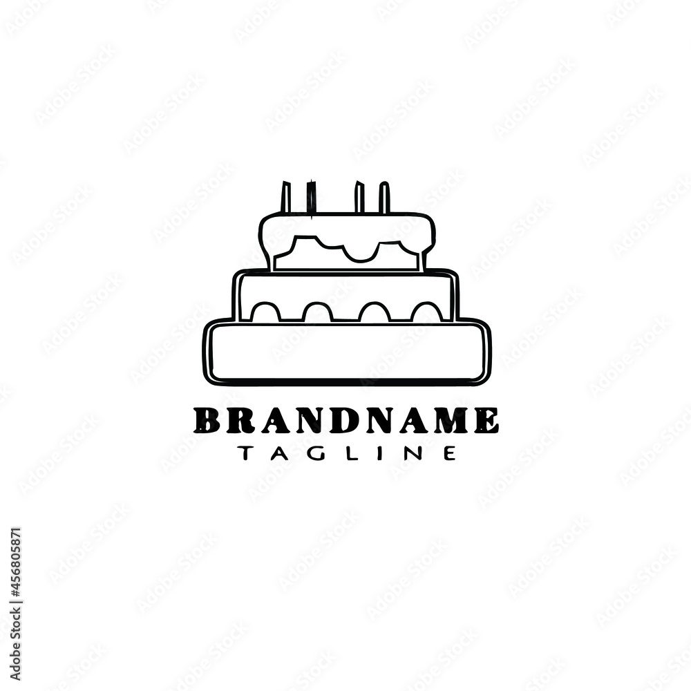 cake logo cartoon design template icon black cute vector illustration cake logo cartoon design template icon black cute vector illustration
