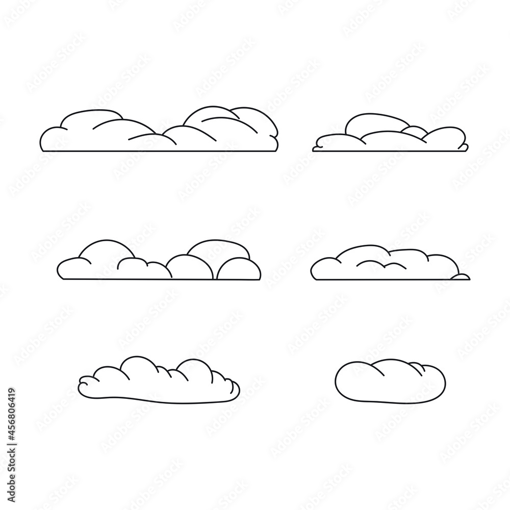 Naklejka fluffy clouds drawing isolation set vector illustration