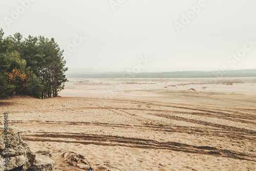 Bledow desert (pustynia bledowska) biggest sand desert in Silesia region in Poland photo