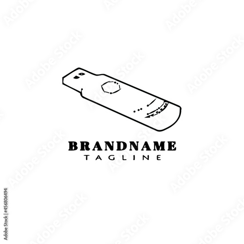 pen drive logo cartoon icon design template black isolated illustration