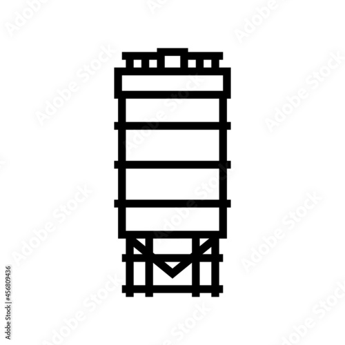 tank for coal storage line icon vector. tank for coal storage sign. isolated contour symbol black illustration