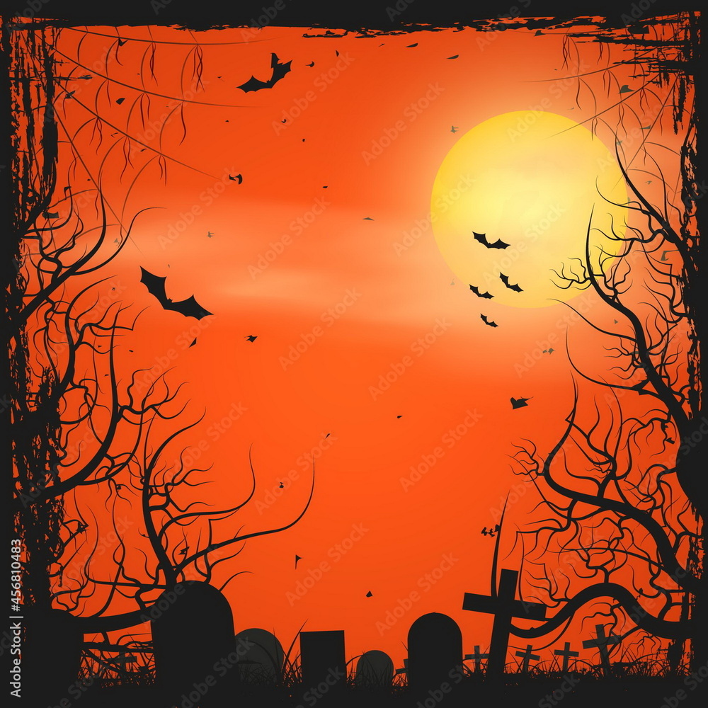 realistic halloween frame template vector design illustration