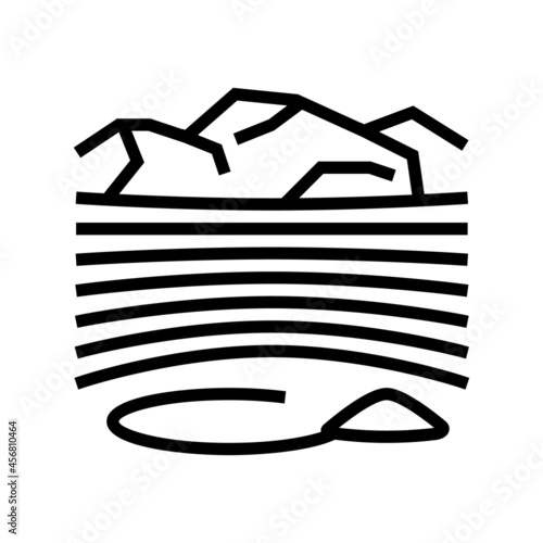 opencast goldmine line icon vector. opencast goldmine sign. isolated contour symbol black illustration
