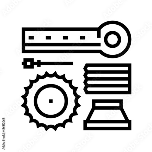 materials handling and crusher spare parts line icon vector. materials handling and crusher spare parts sign. isolated contour symbol black illustration
