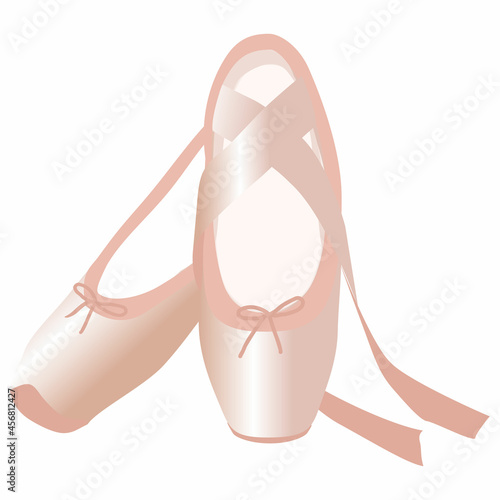 vector image of ballet pointe shoes in pink tones