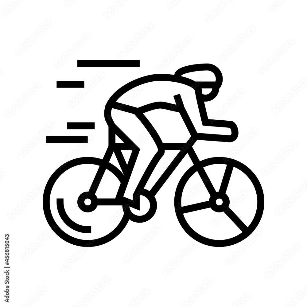 cycling sport line icon vector. cycling sport sign. isolated contour symbol black illustration cycling sport line icon vector. cycling sport sign. isolated contour symbol black illustration