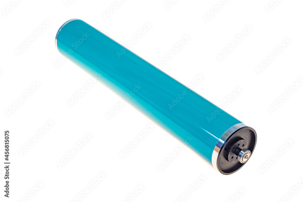 Photographic drum cylinder for laser printers on a white background. Photographic drum cylinder for laser printers on a white background.