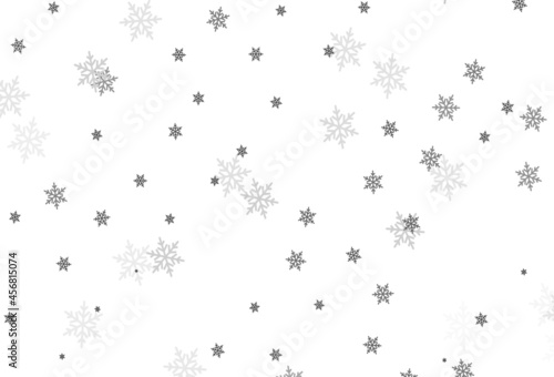 Light Gray vector layout with bright snowflakes, stars.