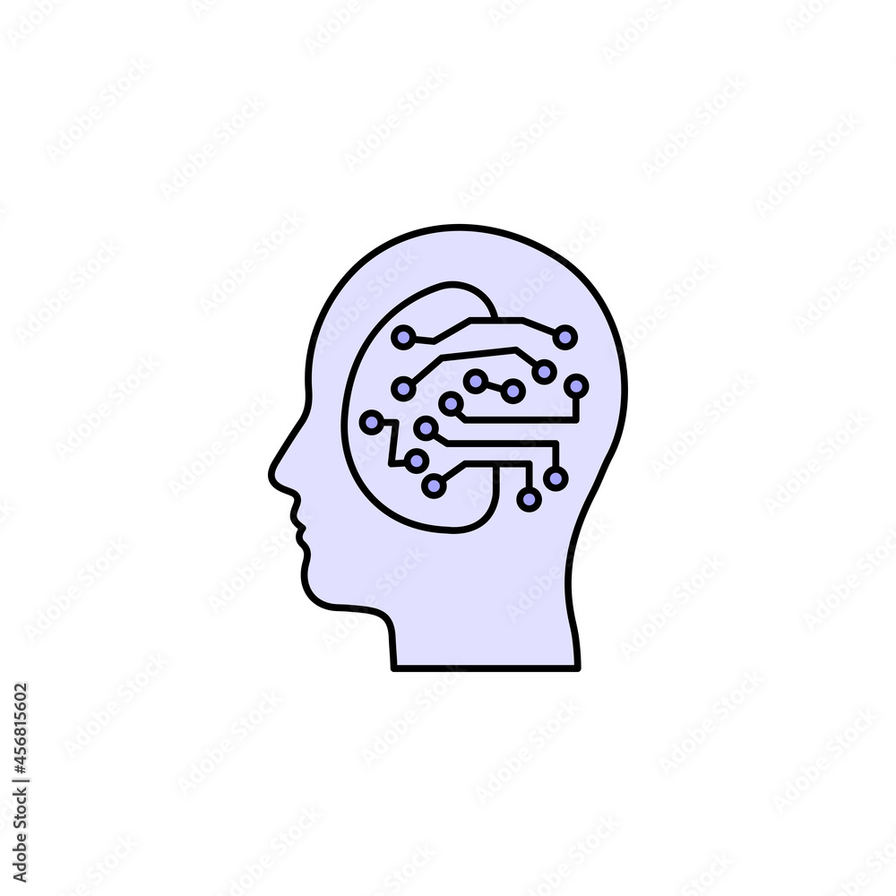 Artificial Intelligence human mind icon Artificial Intelligence human mind icon