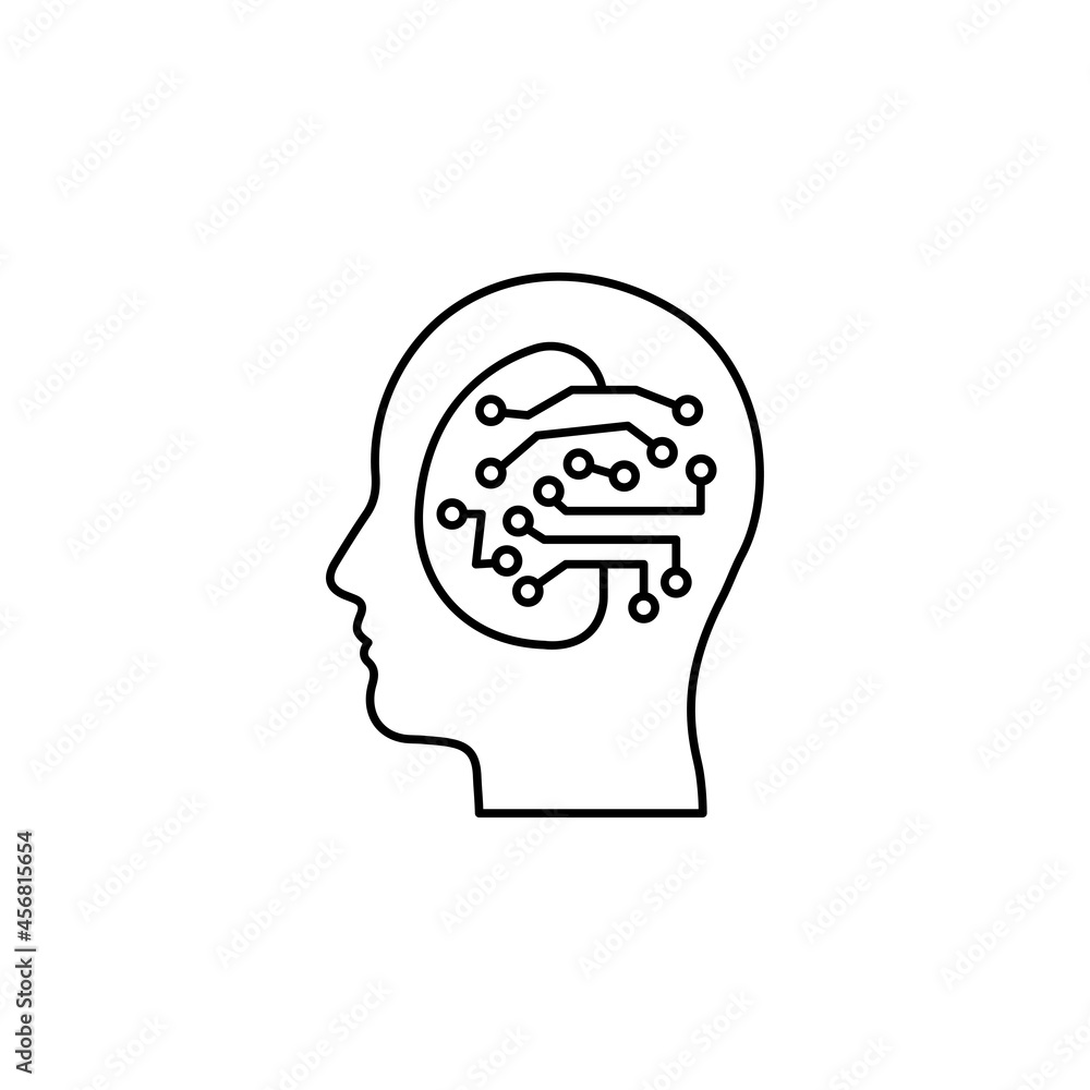 Artificial Intelligence human mind icon Artificial Intelligence human mind icon