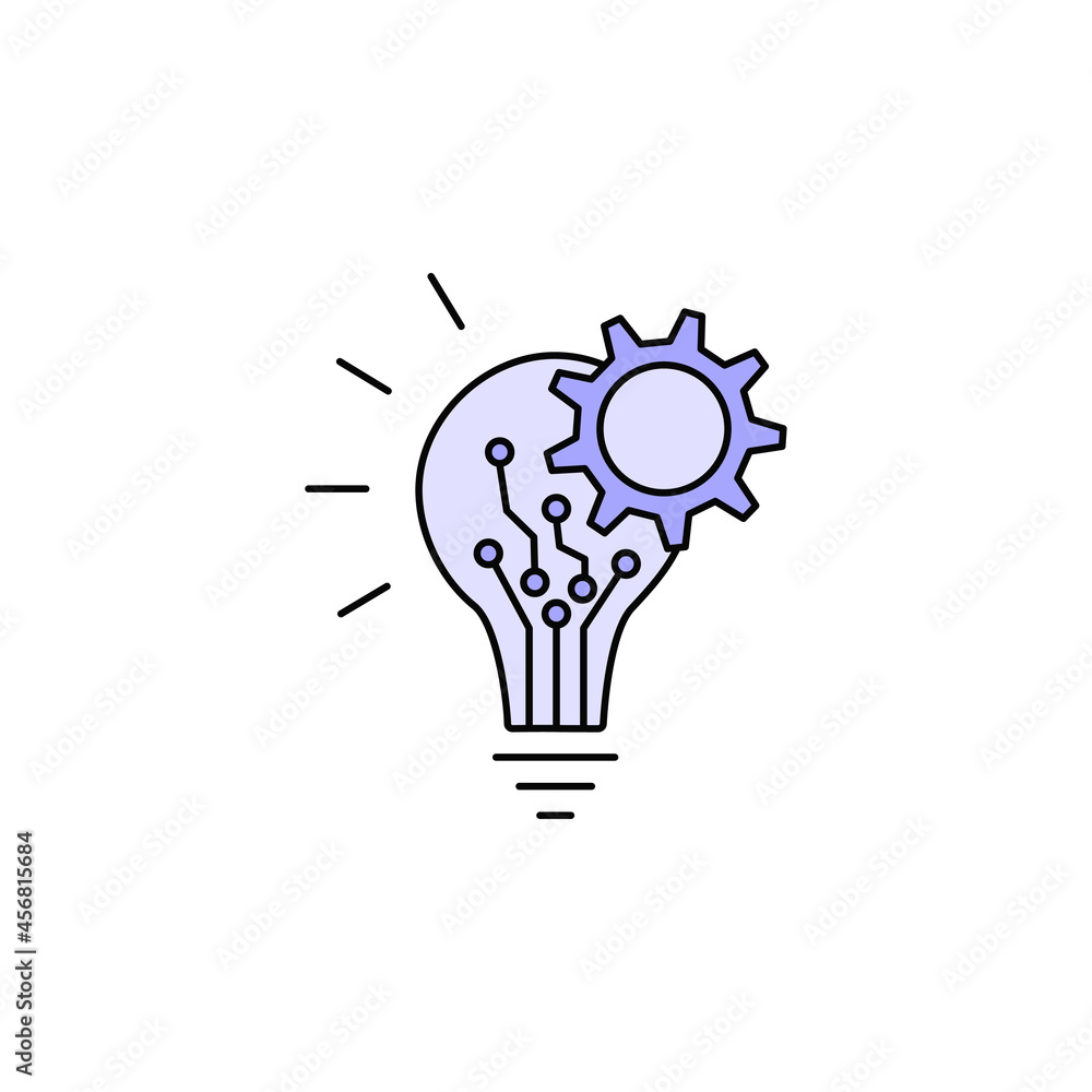 Artificial Intelligence light bulb icon vector Artificial Intelligence light bulb icon vector