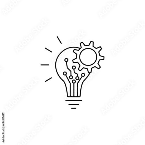 Artificial Intelligence light bulb icon vector