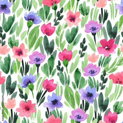 Floral seamless pattern. Fabric and packaging design. © Anna