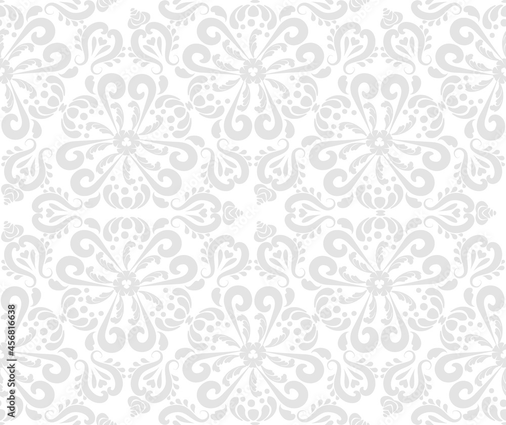 Classic seamless vector pattern. damask orient ornament. classic vintage background. Gray and white. Ornament for fabric, wallpaper and packaging. Classic seamless vector pattern. damask orient ornament. classic vintage background. Gray and white. Ornament for fabric, wallpaper and packaging.