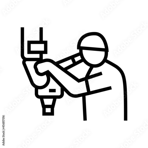 microsurgery doctor work line icon vector. microsurgery doctor work sign. isolated contour symbol black illustration