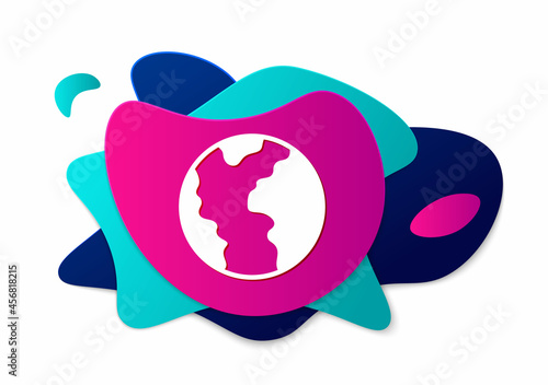 Color Global economic crisis icon isolated on white background. World finance crisis. Abstract banner with liquid shapes. Vector