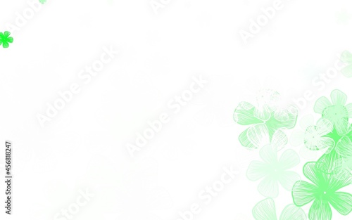 Light Green vector natural artwork with flowers.