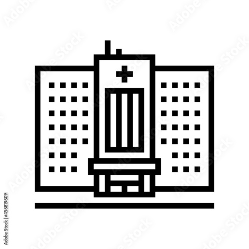 hospital building line icon vector. hospital building sign. isolated contour symbol black illustration photo